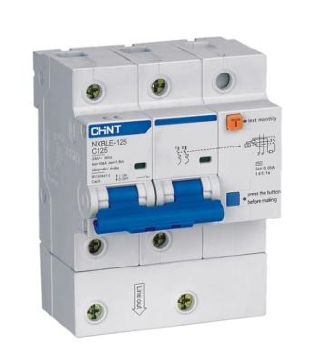 Дифференциальный автоматический выключатель NXBLE-125 3P+N 63A, х-ка C 100mA, электронный тип AС, х-ка С, 10kA (R), фото