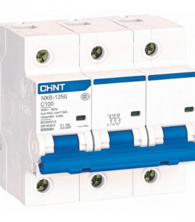 Автоматический выключатель NXB-125G 3P 80A 10кА х-ка D (CHINT), фото