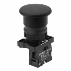 Кнопка управления "Грибок" ?40мм самовозв. NP2-EC22 без подсветки черная 1НЗ, IP40 (R), фото