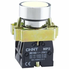 Кнопка управления NP2-BA15 без подсветки белая, 1НО+1НЗ, IP40 (R), фото