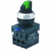 Переключатель подсвет. NP8-20XD/214, 2 полож. фикс., зелен., AC110-230В(LED), 2НО, IP65 (R), фото
