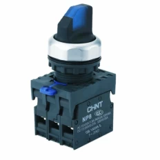 Переключатель подсвет. NP8-20XD/225, 2 полож. самовозв., синий, AC110-230В(LED),1НО, IP65 (R), фото