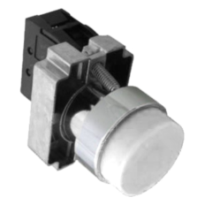 Кнопка управления NP2-BL15 без подсветки, белая, 1НО +1НЗ IP40 (CHINT), фото