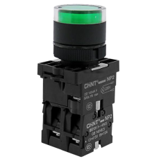 Кнопка управления NP2-EW3365 1НО+1НЗ зеленая AC/DC230В(LED) IP40, фото