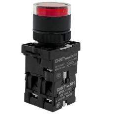 Кнопка управления NP2-EW3465 1НО+1НЗ красная AC/DC230В(LED) IP40, фото
