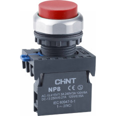 Кнопка управления NP8-01GN/4 без подсветки красная 1НЗ IP65 (R), фото