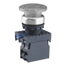 Кнопка управления "Грибок" ?40мм с самовозвратом NP8-10MD/11 1НО белая AC110В-220В(LED) IP65 (R), фото