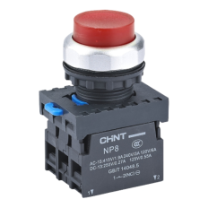 Кнопка управления NP8-11GND/4 1НО+1НЗ красная AC110В-220В(LED) IP65 (R), фото