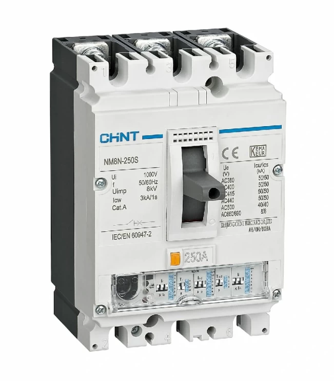 Автоматический выключатель с дифф. NM8N-250Q EN 3P 100А 70кА с A RCD1 рег. ток утечки 0,03-0,1-0,3-1А (R), фото