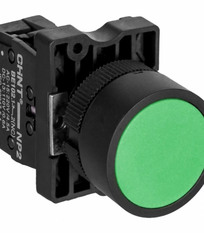 Кнопка управления NP2-EA35 без подсветки зеленая 1НО+1НЗ, IP40 (R), фото