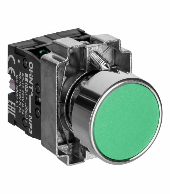Кнопка управления NP2-BA31 без подсветки зеленая, 1НО, IP40 (R), фото