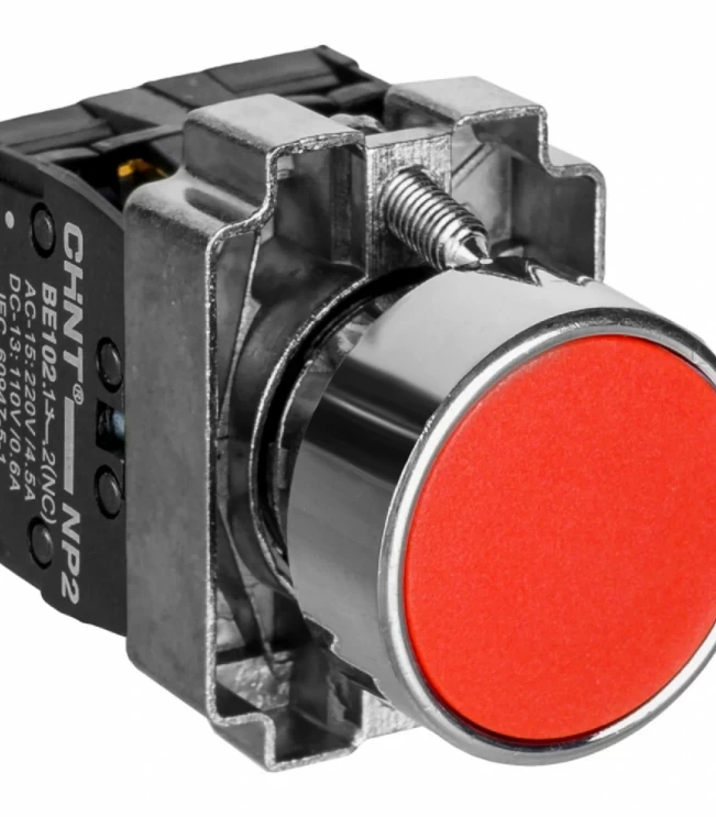 Кнопка управления NP2-BA45 без подсветки красная, 1НО+1НЗ, IP40 (R), фото