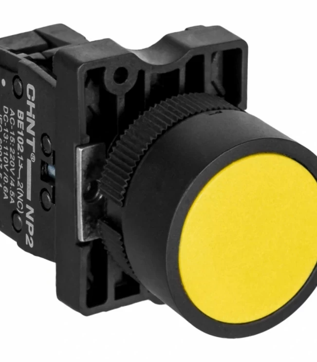 Кнопка управления NP2-EA52 без подсветки желтая 1НЗ, IP40 (R), фото