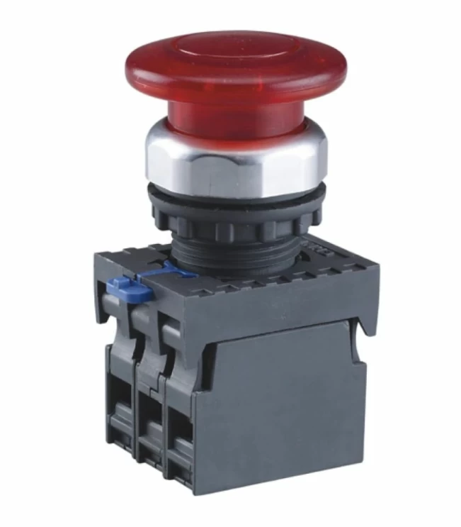 Кнопка упр. "Грибок" ?60мм NP8-11MD/24 подсвет., самовозв., красн., AC110-230В, 1НО+1НЗ, IP65 (R), фото
