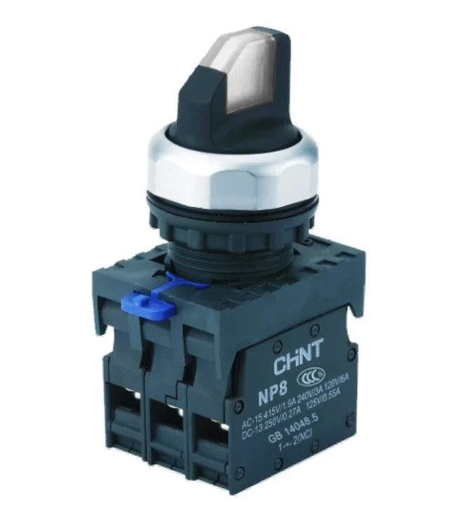 Переключатель подсвет. NP8-10XD/221, 2 полож. самовозв., белый, AC110-230В(LED), 1НО, IP65 (R), фото