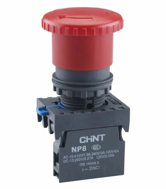 Кнопка упр. "Грибок" ?30мм NP8-01ZS/34 фикс., красн., 1НО, IP65 (R), фото