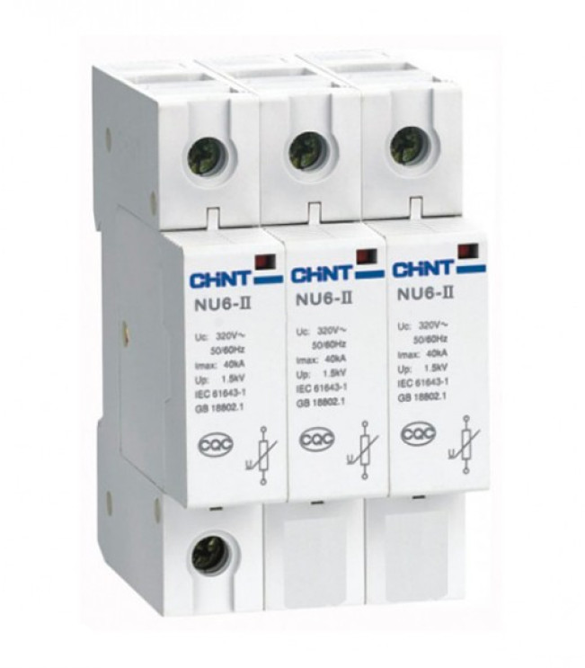 Ограничитель импульсных перенапряжений NU6-II 3Р In=25kA Uc=460B Im=60kA (R), фото
