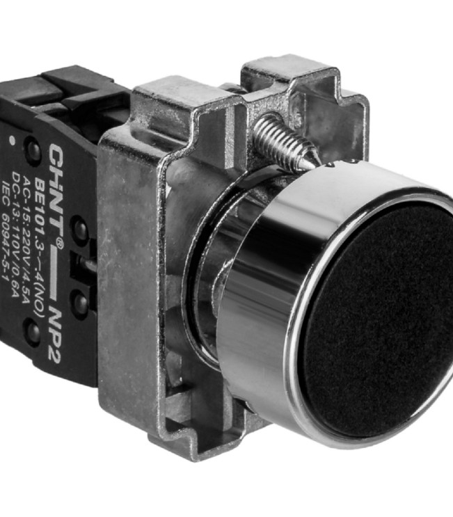 Кнопка управления NP2-BA21 без подсветки черная 1НО IP40, фото