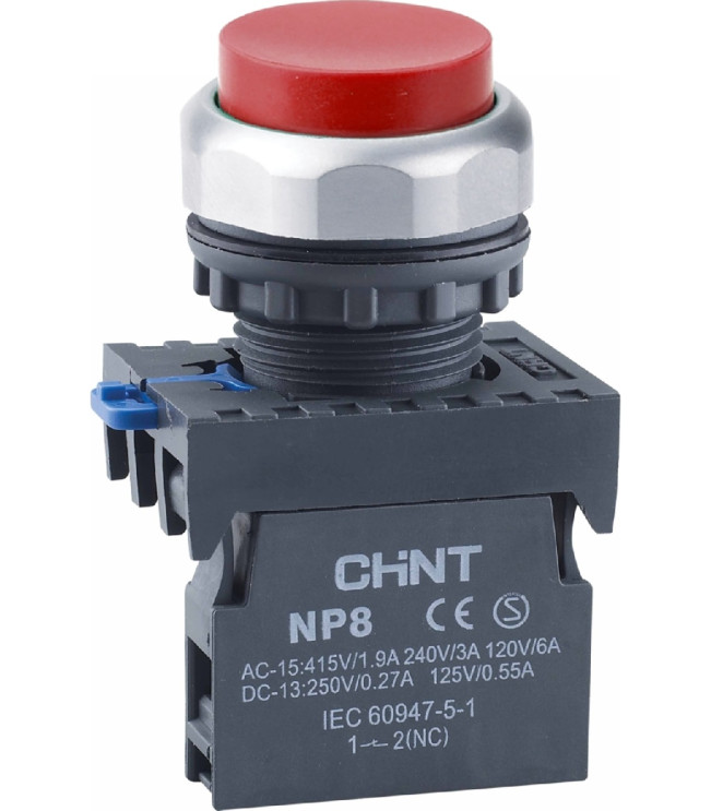 Кнопка управления NP8-01GN/4 без подсветки красная 1НЗ IP65 (R), фото