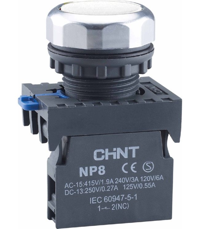 Кнопка управления NP8-11BND/1 1НО+1НЗ белая AC110В-220В(LED) IP65 (R), фото
